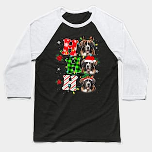 Ho Ho Ho Saint Bernard Dog Christmas Baseball T-Shirt